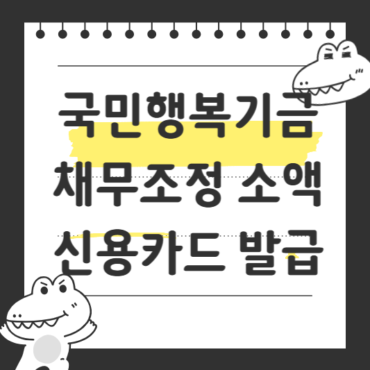국민행복기금 채무조정 소액 신용카드 발급