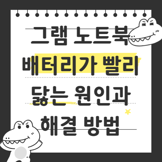 그램 노트북 배터리가 빨리 닳는 원인과 해결 방법