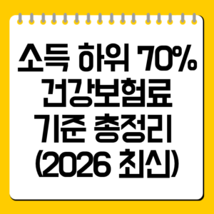 소득 하위 70% 건강보험료 기준 총정리 (2026 최신)
