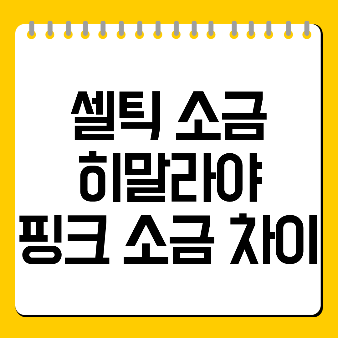 셀틱 소금 히말라야 핑크 소금 차이 총정리｜맛·미네랄·요리 활용까지 한눈에 비교