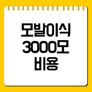 모발이식 3000모 비용
