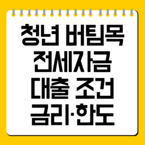 청년 버팀목 전세자금대출 조건·금리·한도
