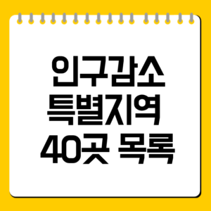 인구감소특별지역 어디인지 40곳 목록 한눈에 정리