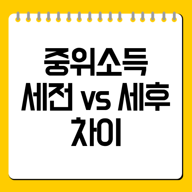 중위소득 세전 vs 세후 차이