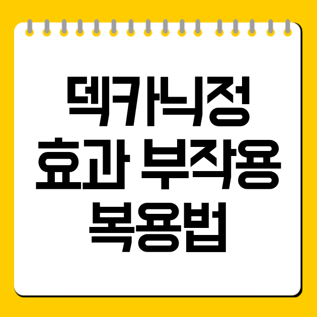 덱카닉정 효과 부작용 복용법