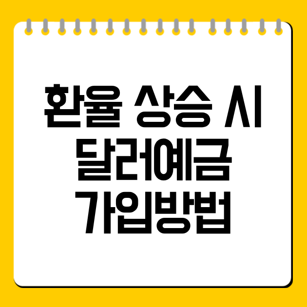환율 상승 시 달러예금 가입방법