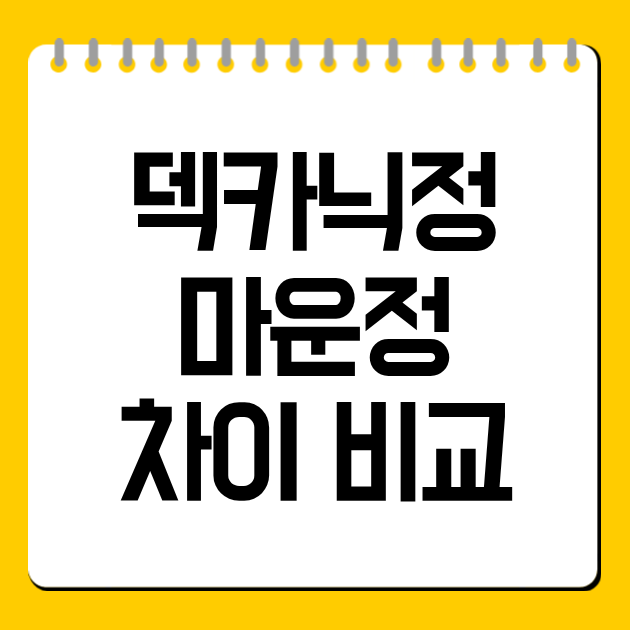 덱카닉정 마운정 차이 비교