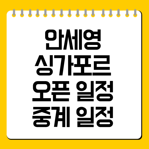 안세영 싱가포르 오픈 일정·중계 일정