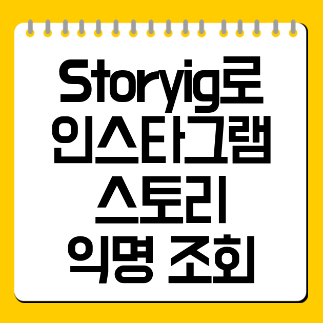 Storyig로 인스타그램 스토리 익명 조회