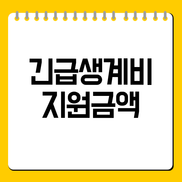 긴급생계비 지원금액