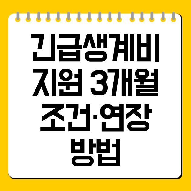긴급생계비 지원 3개월 조건·연장 방법