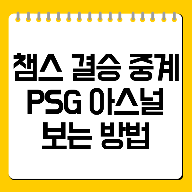 챔스 결승 중계 PSG 아스널 보는 방법