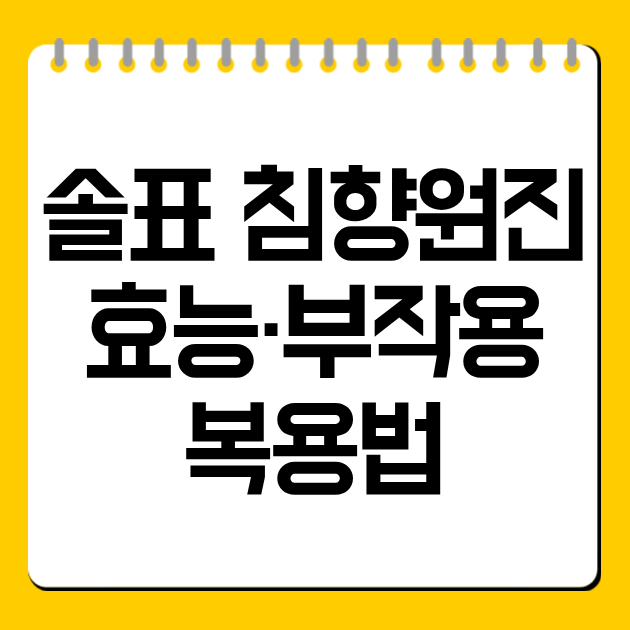 솔표 침향원진 효능·부작용·복용법