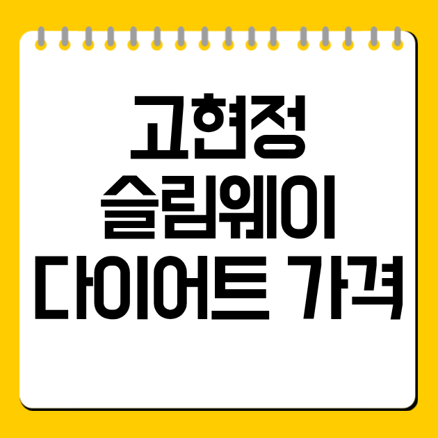 고현정 슬림웨이 다이어트 가격