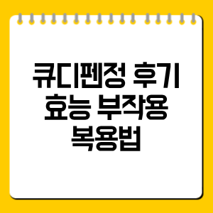 큐디펜정 후기｜효능 부작용 복용 전 체크사항