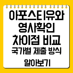 아포스티유와 영사확인 차이점 비교, 국가별 제출 방식 알아보기