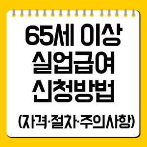 65세 이상 실업급여 신청방법 총정리 (자격·절차·주의사항)