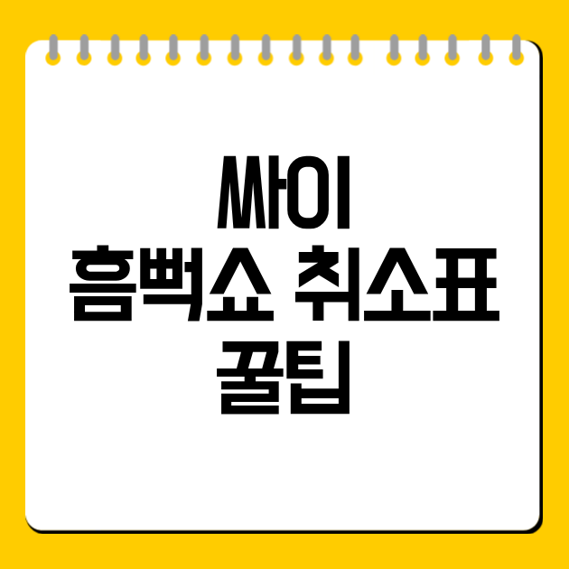 흠뻑쇼 취소표 꿀팁