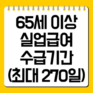 65세 이상 실업급여 수급기간 총정리 (최대 270일)