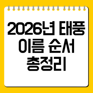 2026년 태풍 이름 순서 총정리｜메칼라 다음 히고스는 언제?
