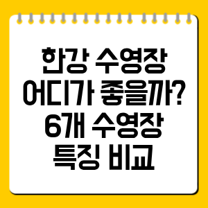 한강 수영장  어디가 좋을까?  6개 수영장  특징 비교