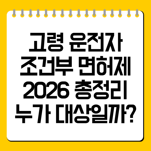 고령 운전자 조건부 면허제 2026 총정리, 누가 대상일까?