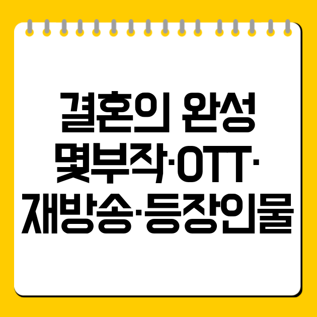 결혼의 완성 몇부작·OTT·재방송·등장인물