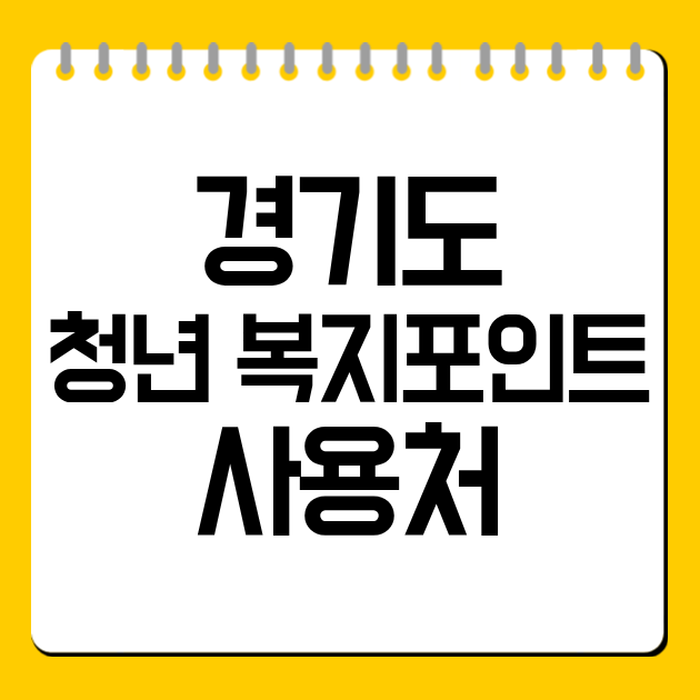 경기도 청년 복지포인트 사용처