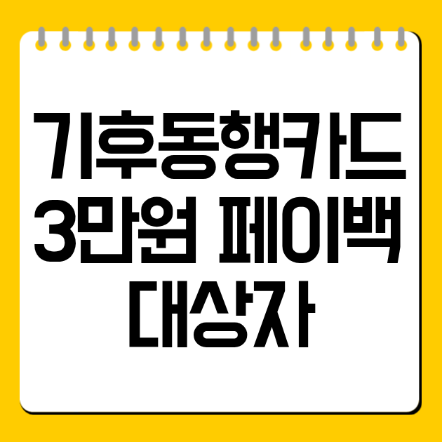 기후동행카드 3만원 페이백 대상자