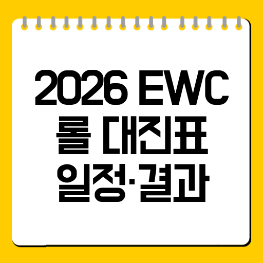 2026 EWC 롤 대진표·일정·결과