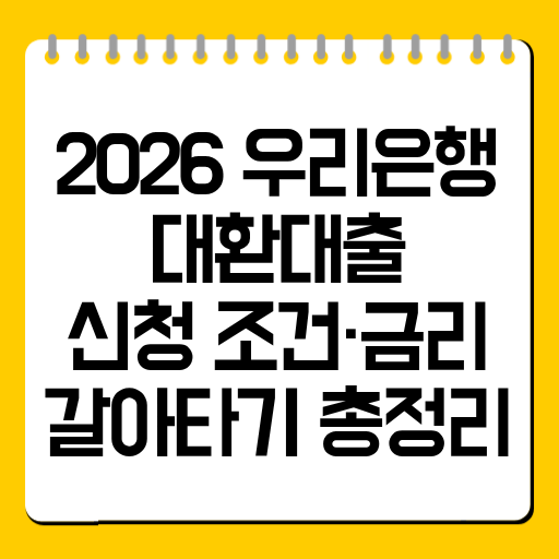 2026 우리은행 대환대출｜신청 조건·금리·갈아타기 총정리